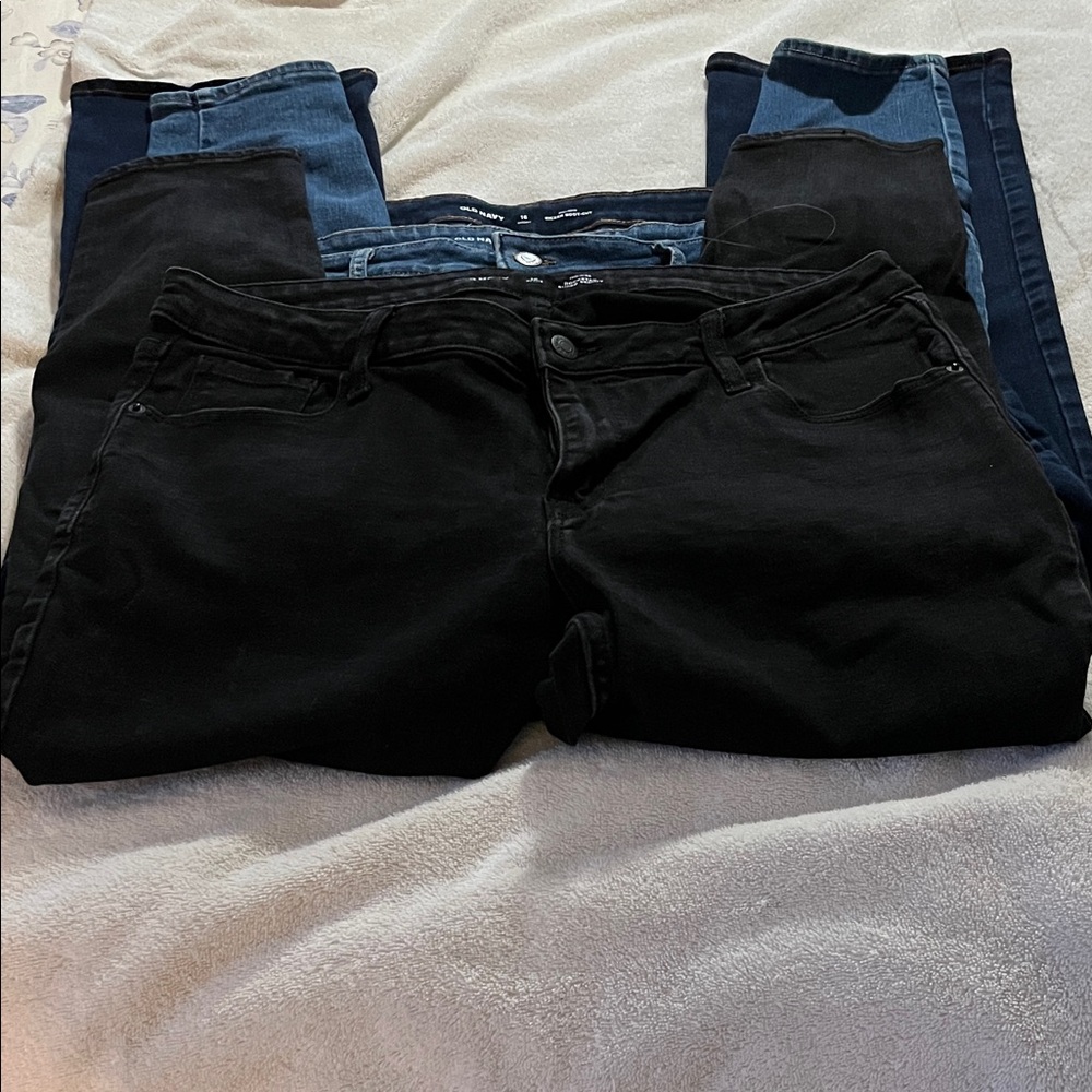 Old Navy Jeans - Dark Blue and Black, set of 3 - Picture 2 of 2
